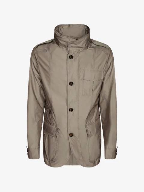 Moorer button-fastening pocket-detail coat