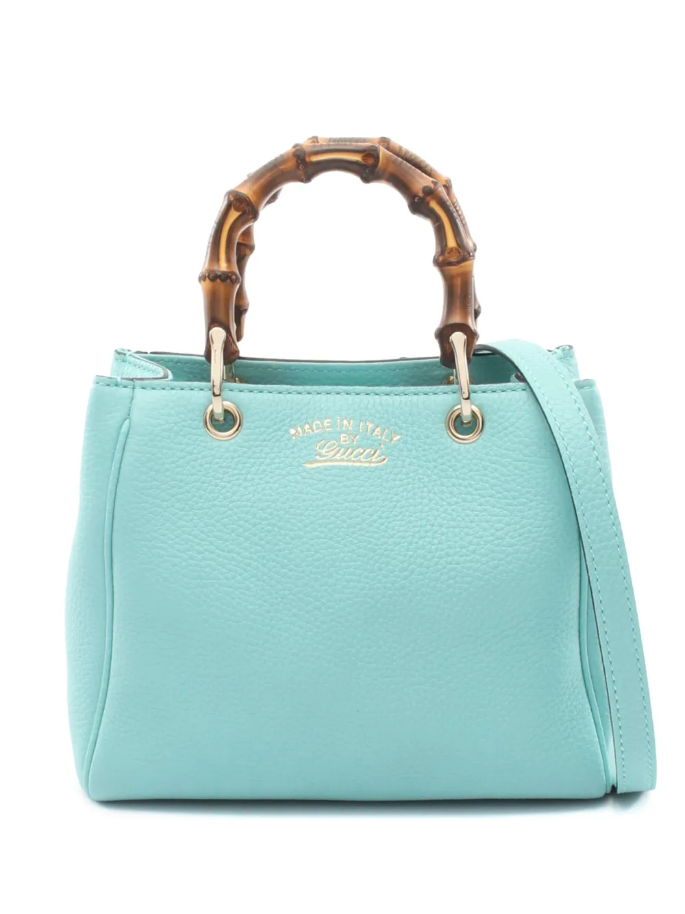 Gucci Pre-Owned 2016-2026 Mini Calfskin Bamboo Shopper satchel - Blu