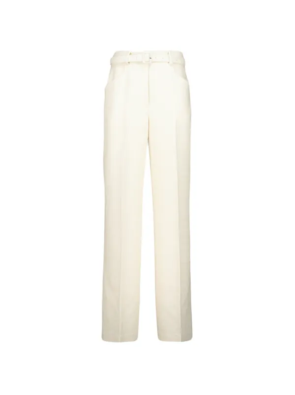 Gabriela Hearst Norman Belted Tailored Trousers in Neutrals