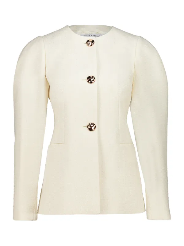 Gabriela Hearst Daelan Single-breasted Jacket in Neutrals