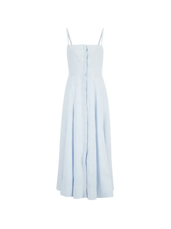 Gabriela Hearst Magritte Sleeveless Midi Dress in Blue