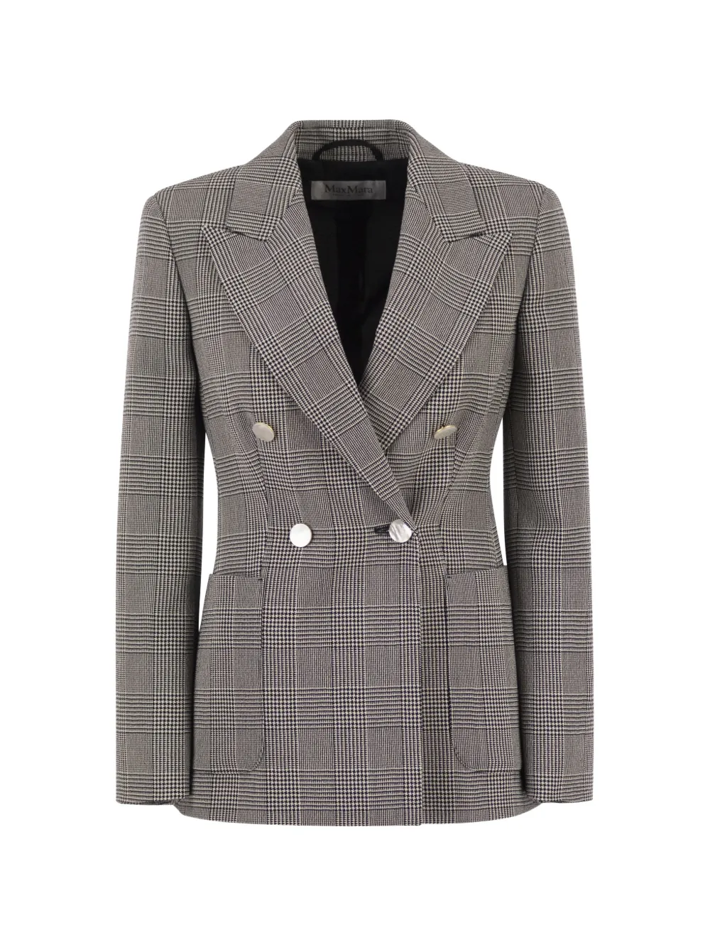 Max Mara Prince of Wales check double-breasted blazer - Grey