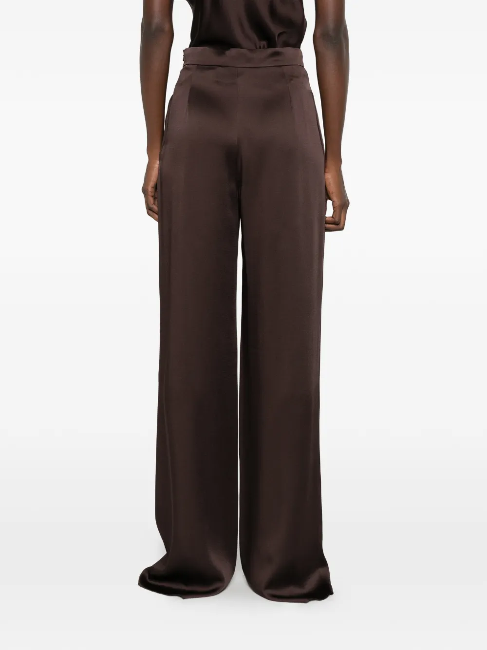 Max Mara Palazzo broek met crêpe textuur Bruin