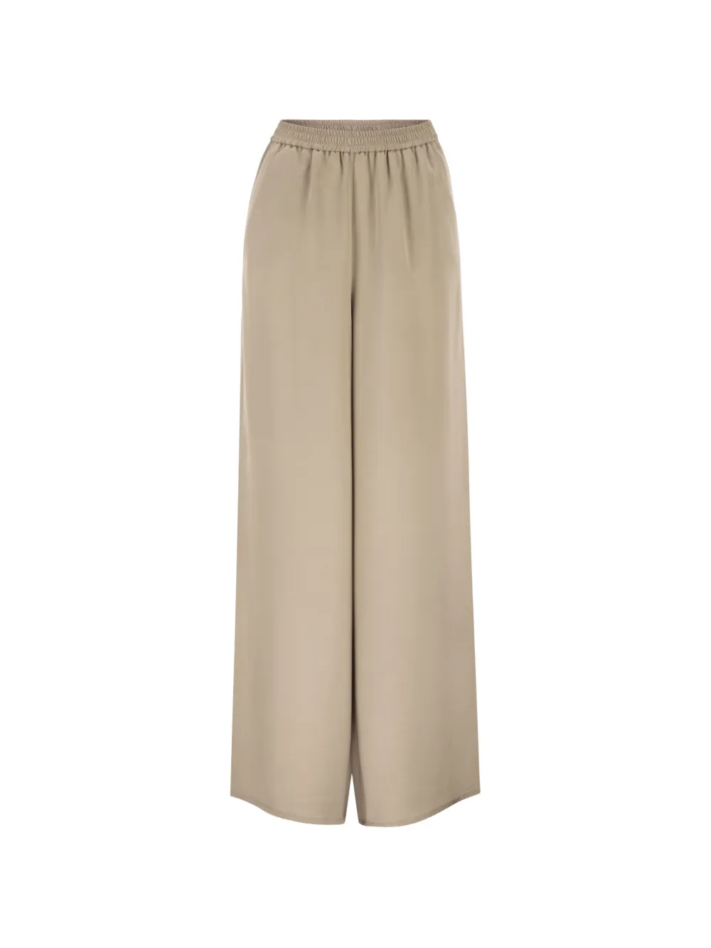 Max Mara Wide-leg Silk Palazzo Pants In Brown