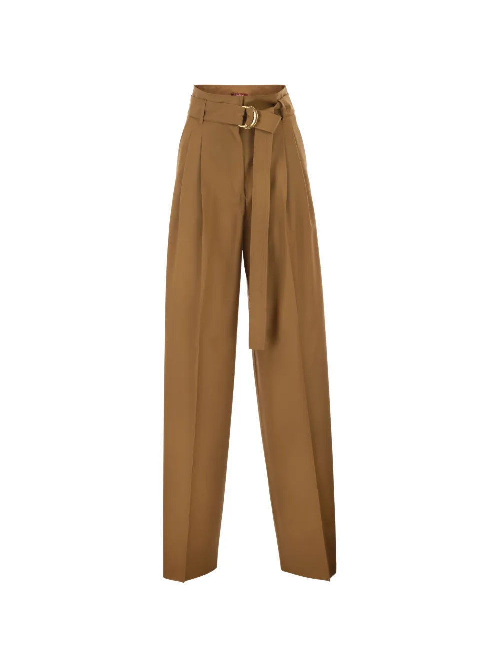 Max Mara Belted Wide-leg Trousers In Brown