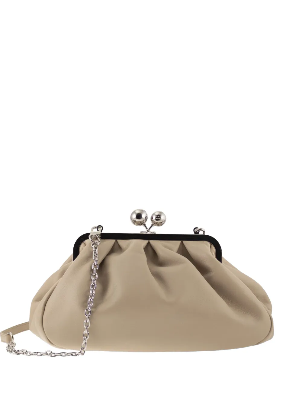 Weekend Max Mara Pasticcino Nappa Leather Clutch Bag In Brown