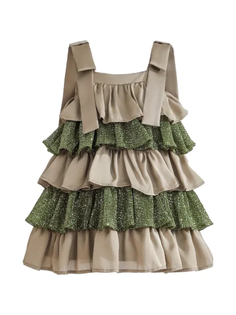 Tulleen robe volantée Bellamy à sequins