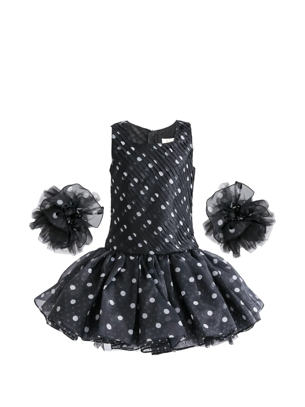 Tulleen Calivra polka dot pleated dress - Nero