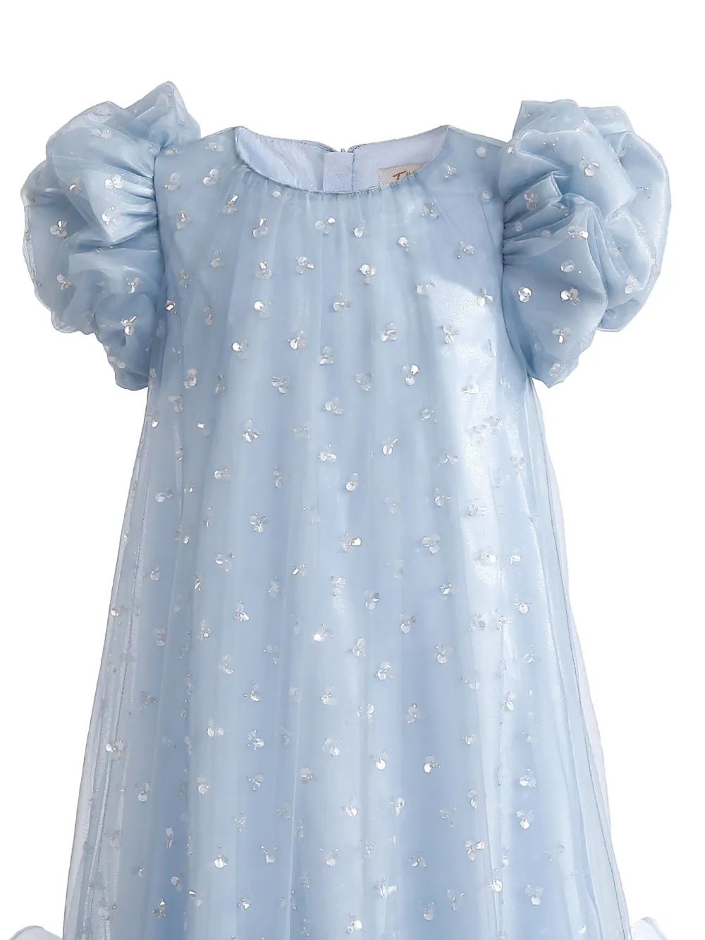 Tulleen Thalina jurk met ruches Blauw