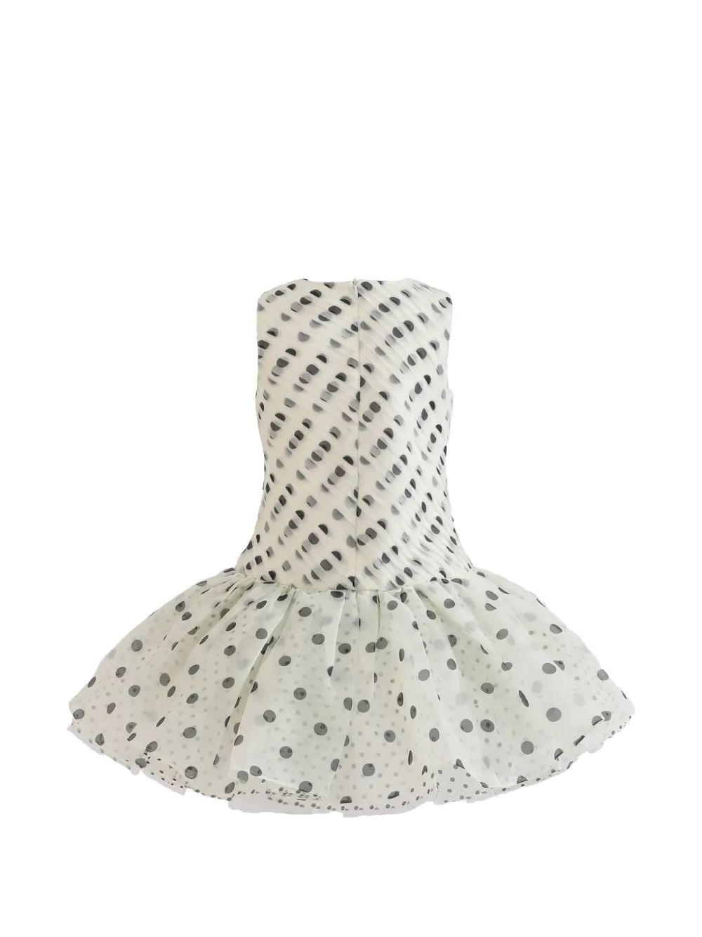 Tulleen Calivra jurk met stippen Beige