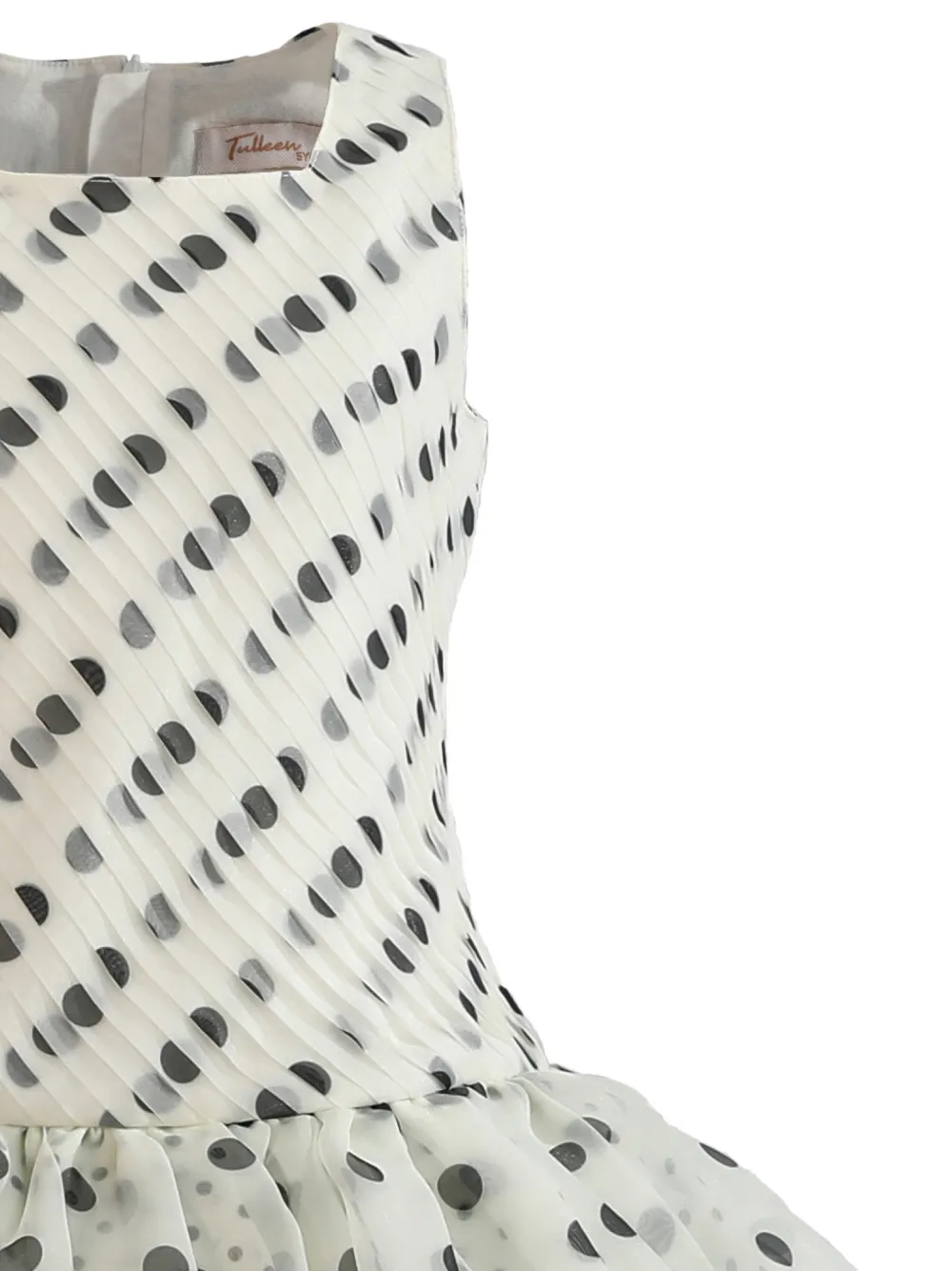 Tulleen Calivra jurk met stippen Beige