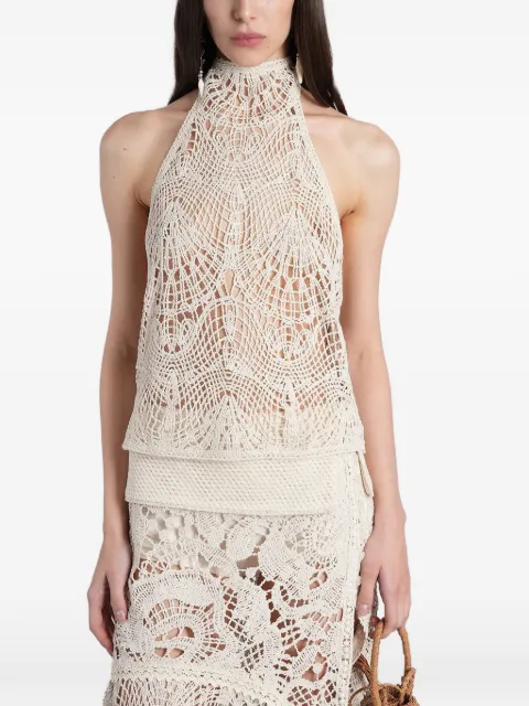 SIEDRES crochet-knit halterneck top