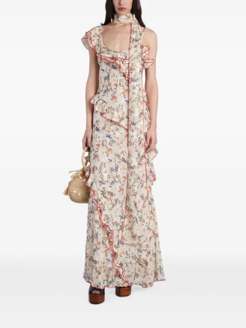 SIEDRES floral-print ruffled dress