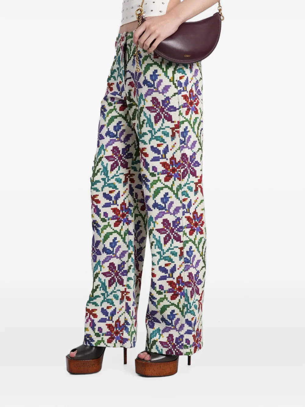 SIEDRES floral-print trousers - Toni neutri