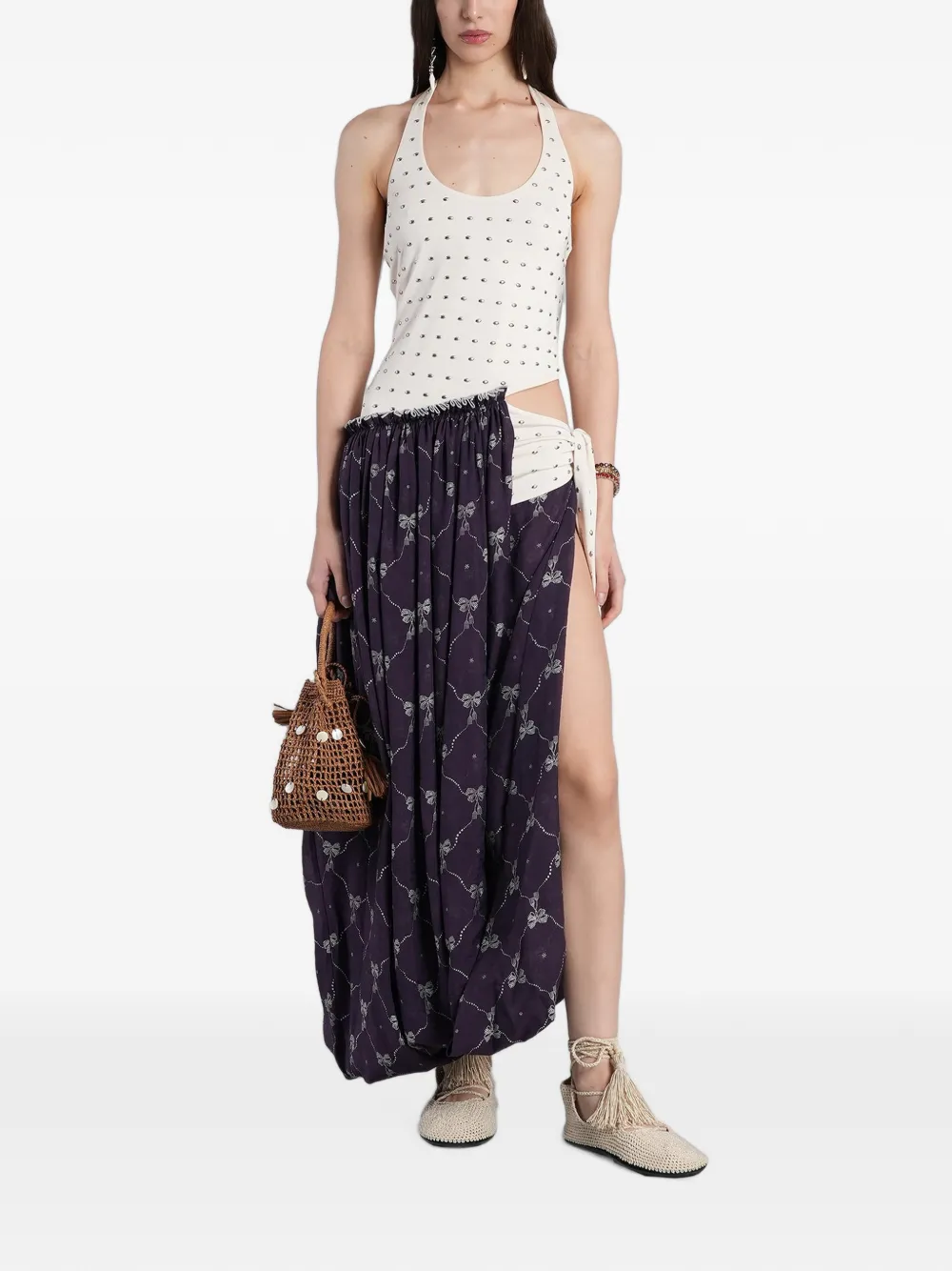 SIEDRES stud-embellished cut-out dress - Viola