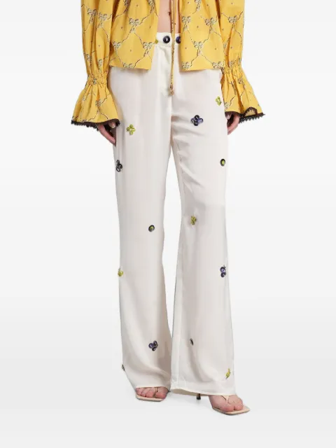 SIEDRES button-embellished wide-leg trousers