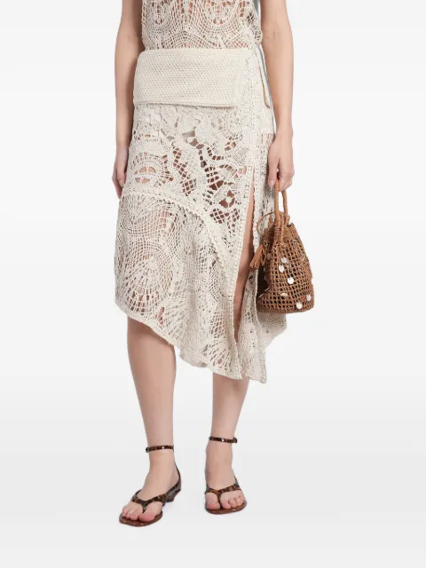 SIEDRES crochet-knit asymmetric skirt