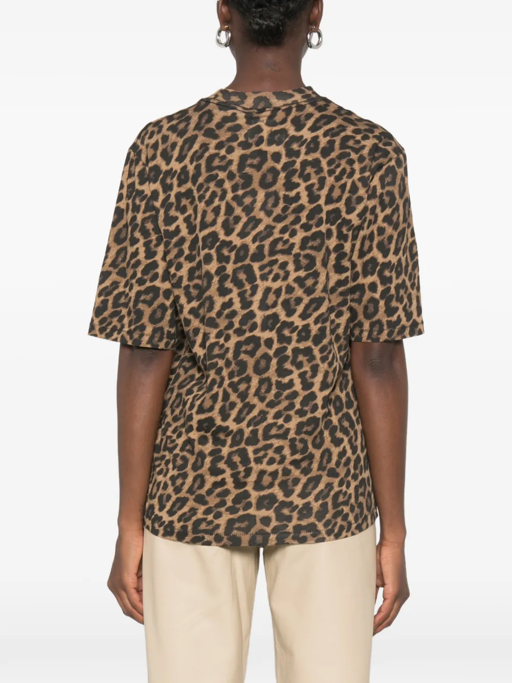 ANINE BING Avi T-shirt met luipaardprint Bruin