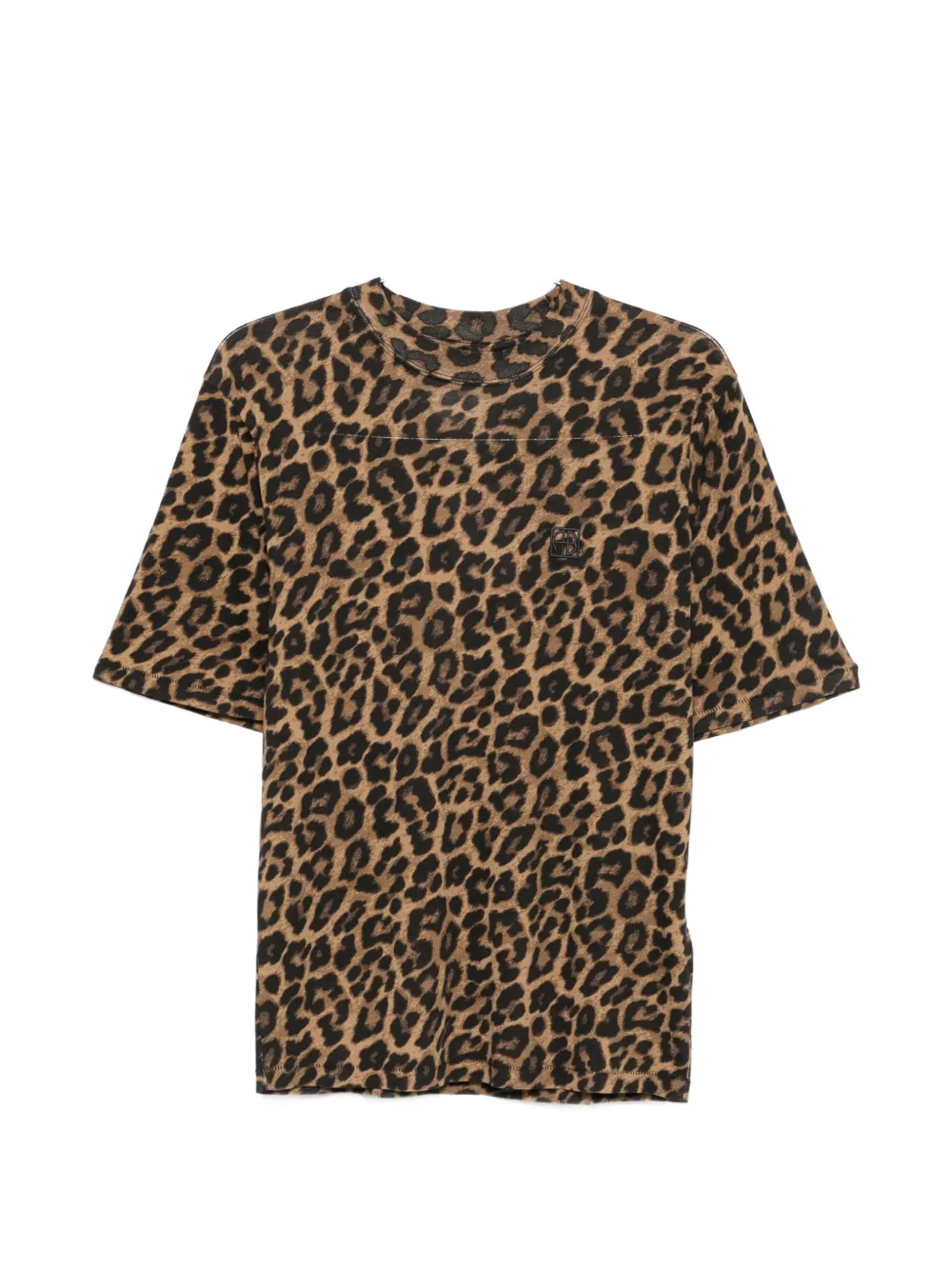 ANINE BING Avi leopard-print T-shirt - Marrone