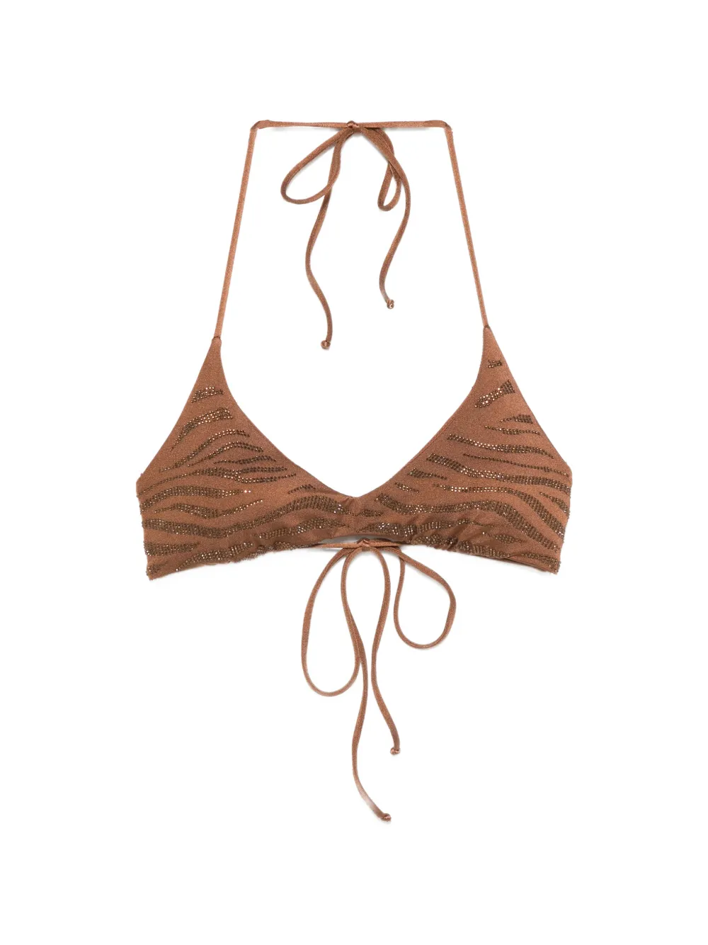 MC2 Saint Barth Hespera embellished tiger-print bikini top