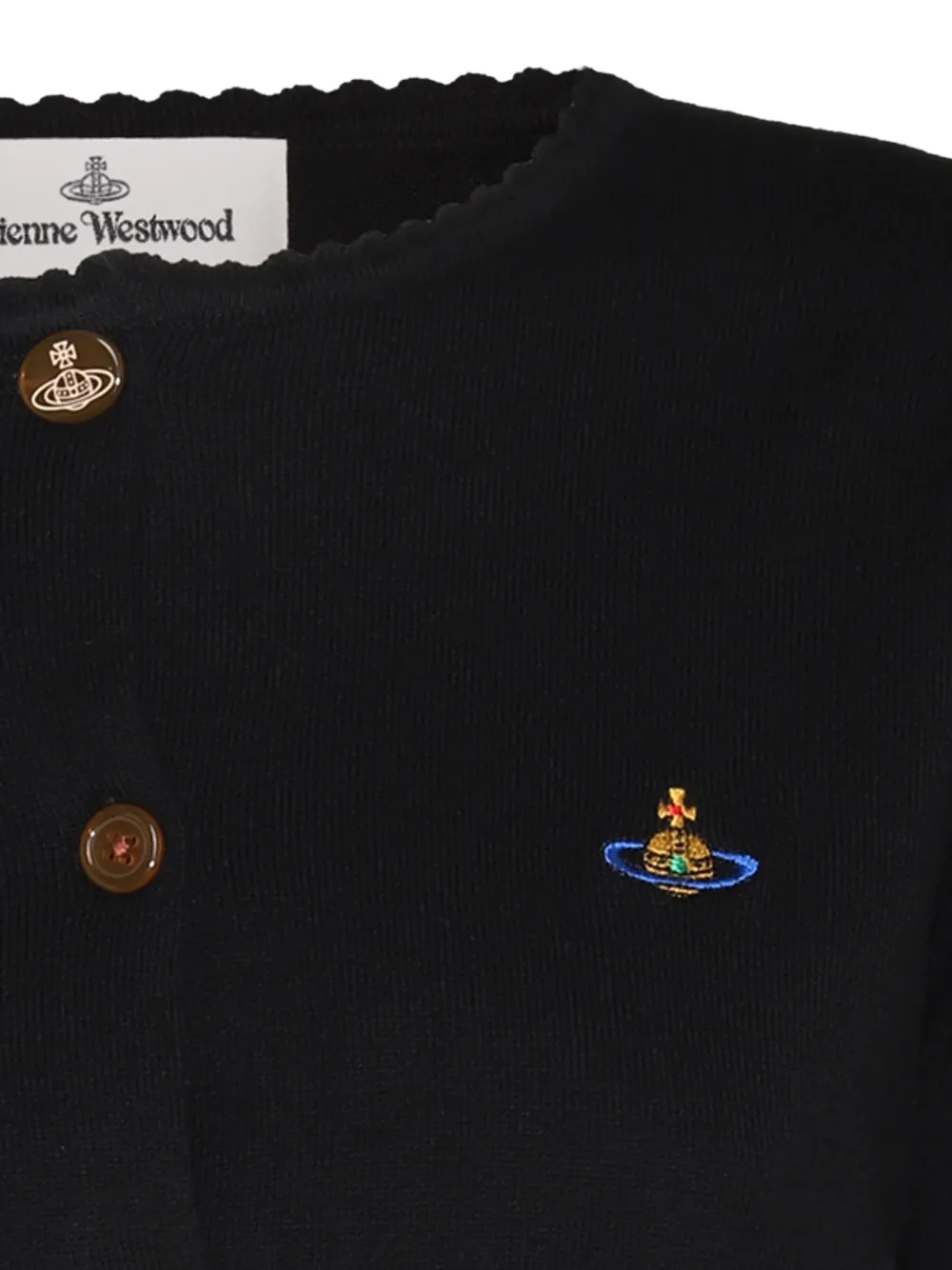 Vivienne Westwood Vest met geborduurde Orb en gewelfde afwerking Zwart