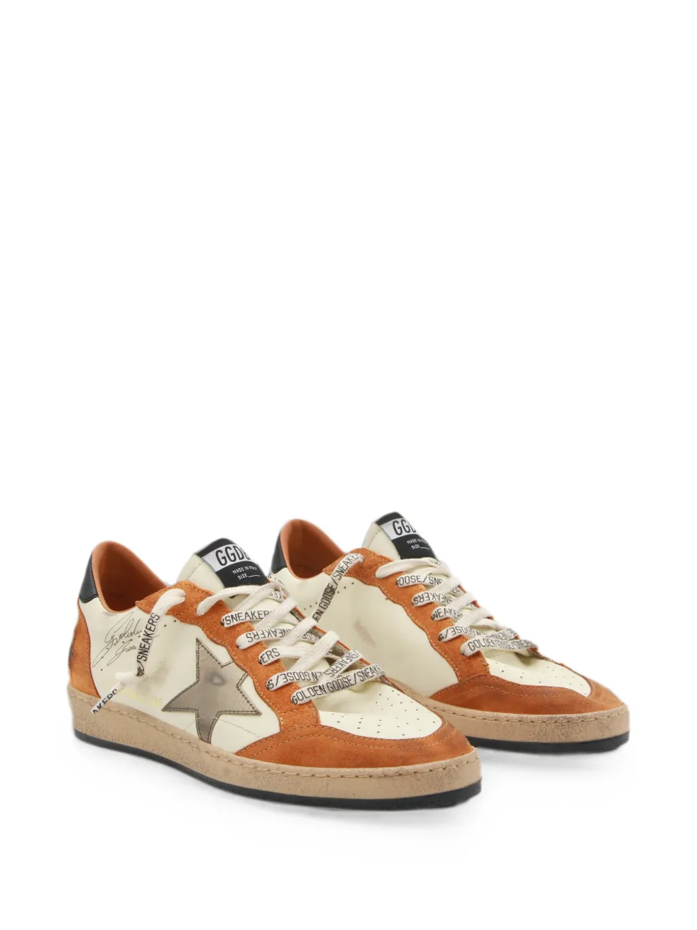 Golden Goose Ball Star distressed-effect leather sneakers Beige