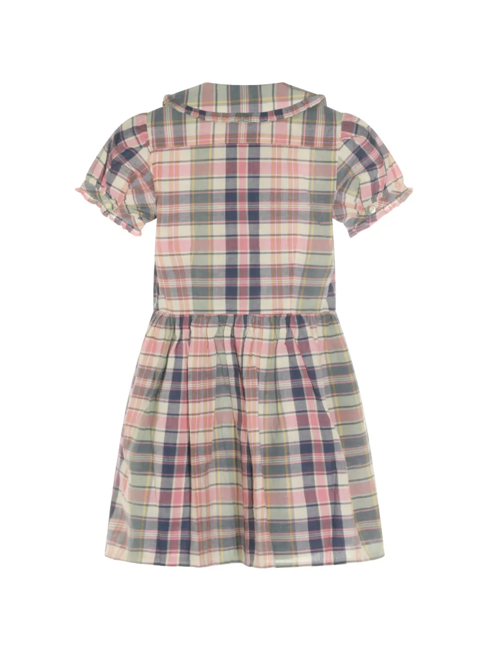POLO RALPH LAUREN KIDS Geruite jurk met ruches Roze