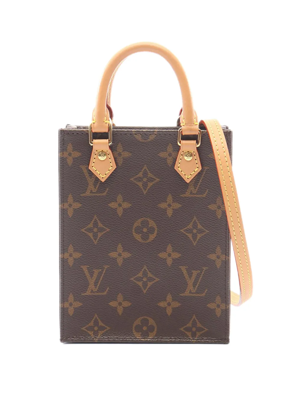 Louis Vuitton Pre-Owned 2021 Monogram Petit Sac Plat satchel - Marrone