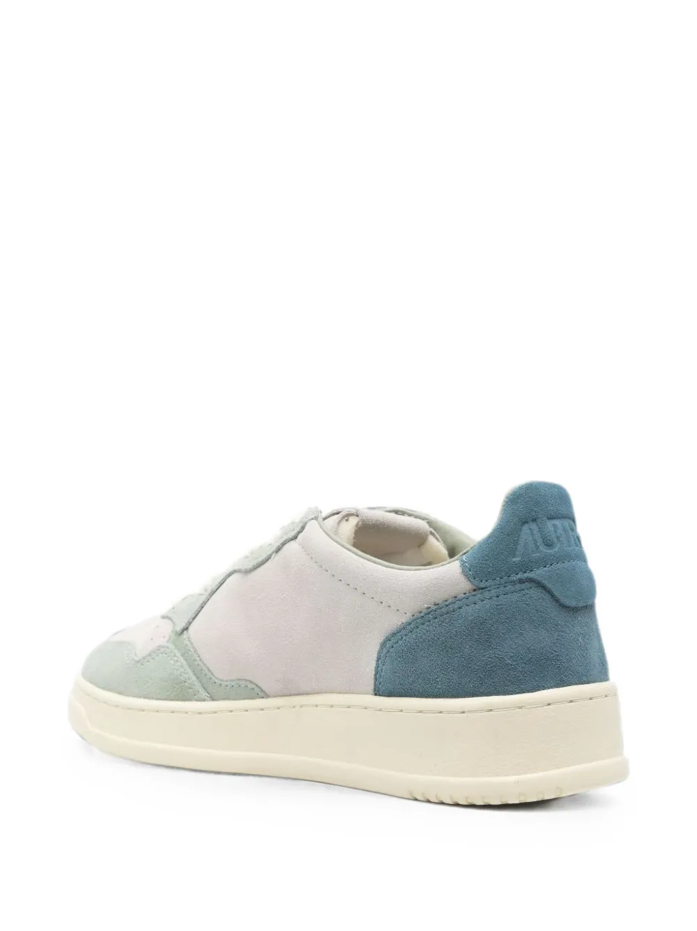 Autry Medalist panelled leather sneakers Beige