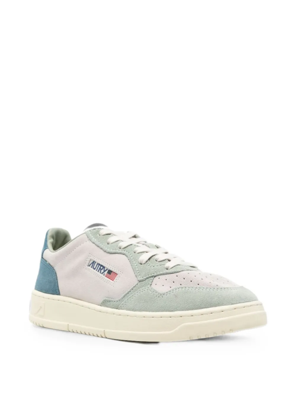 Autry Medalist panelled leather sneakers Beige