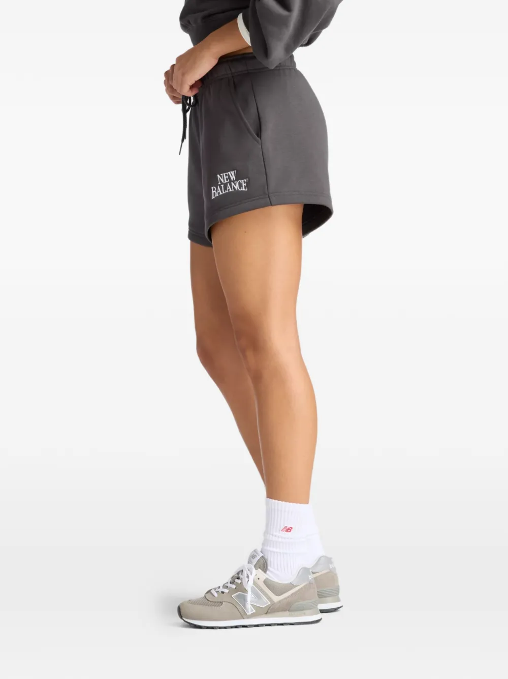New Balance Trackside French Terry shorts Grijs