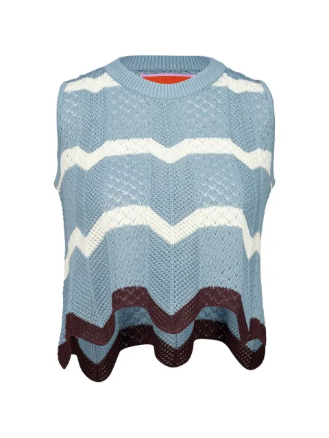 La DoubleJ chevron open-knit top