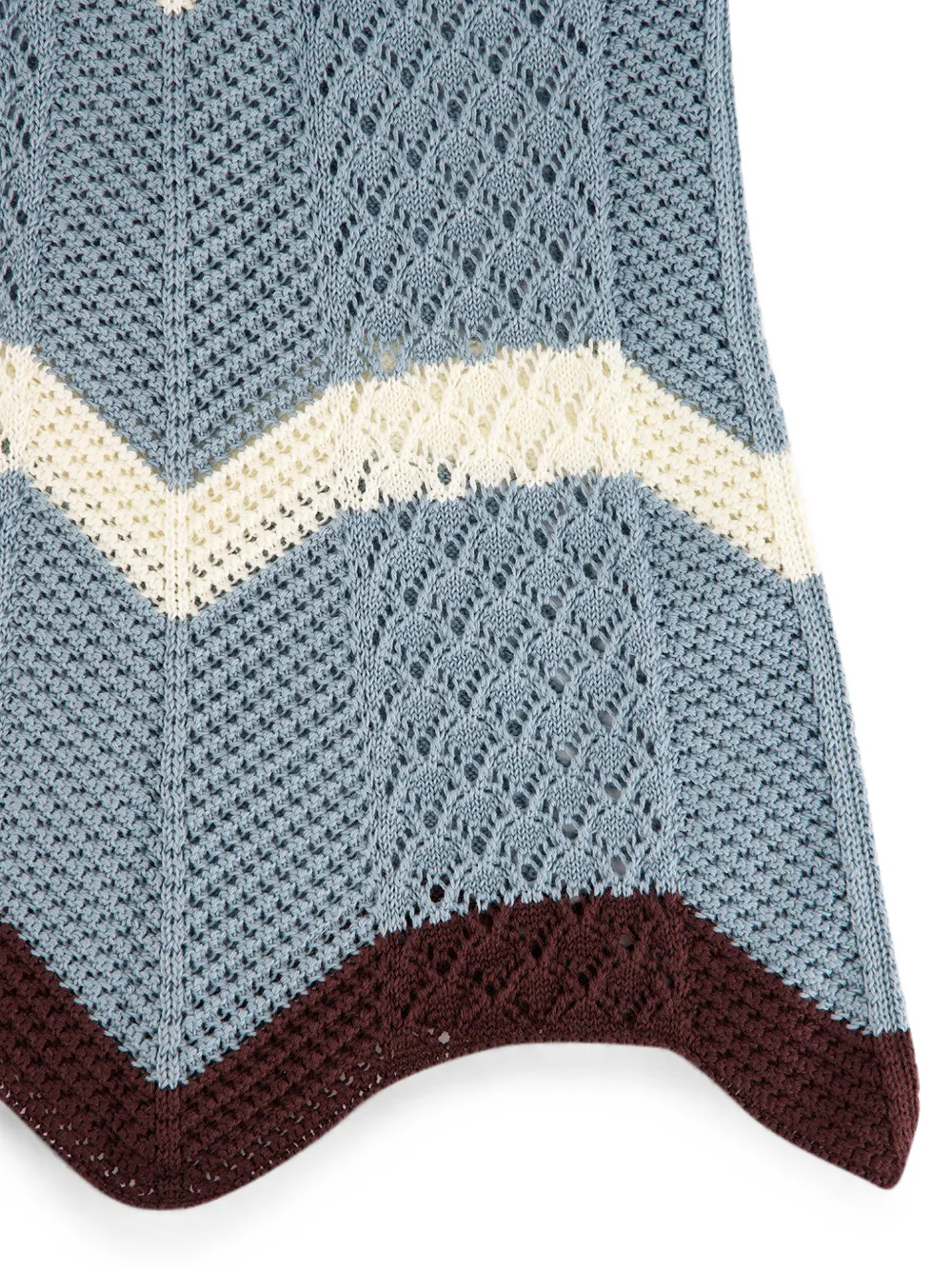La DoubleJ Opengebreide top met chevron streep Blauw