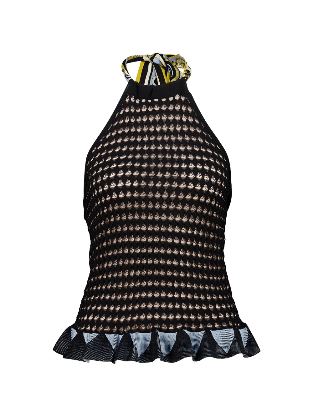 La DoubleJ Fiocchetto open-knit halterneck top - Nero