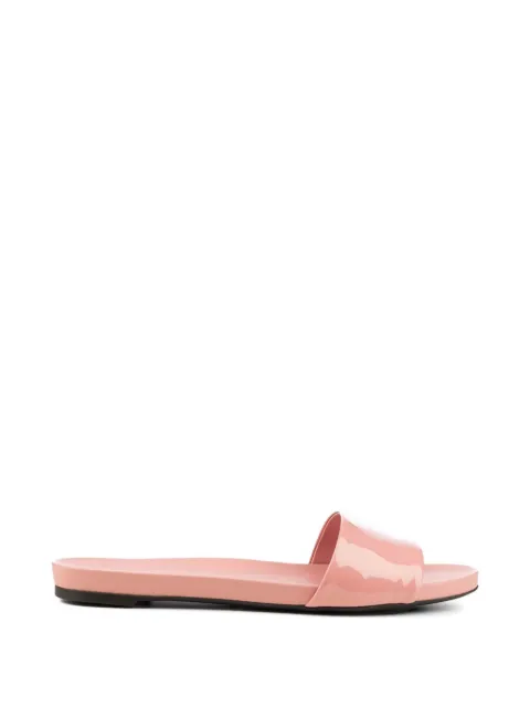 Prada patent-finish slip-on sandals