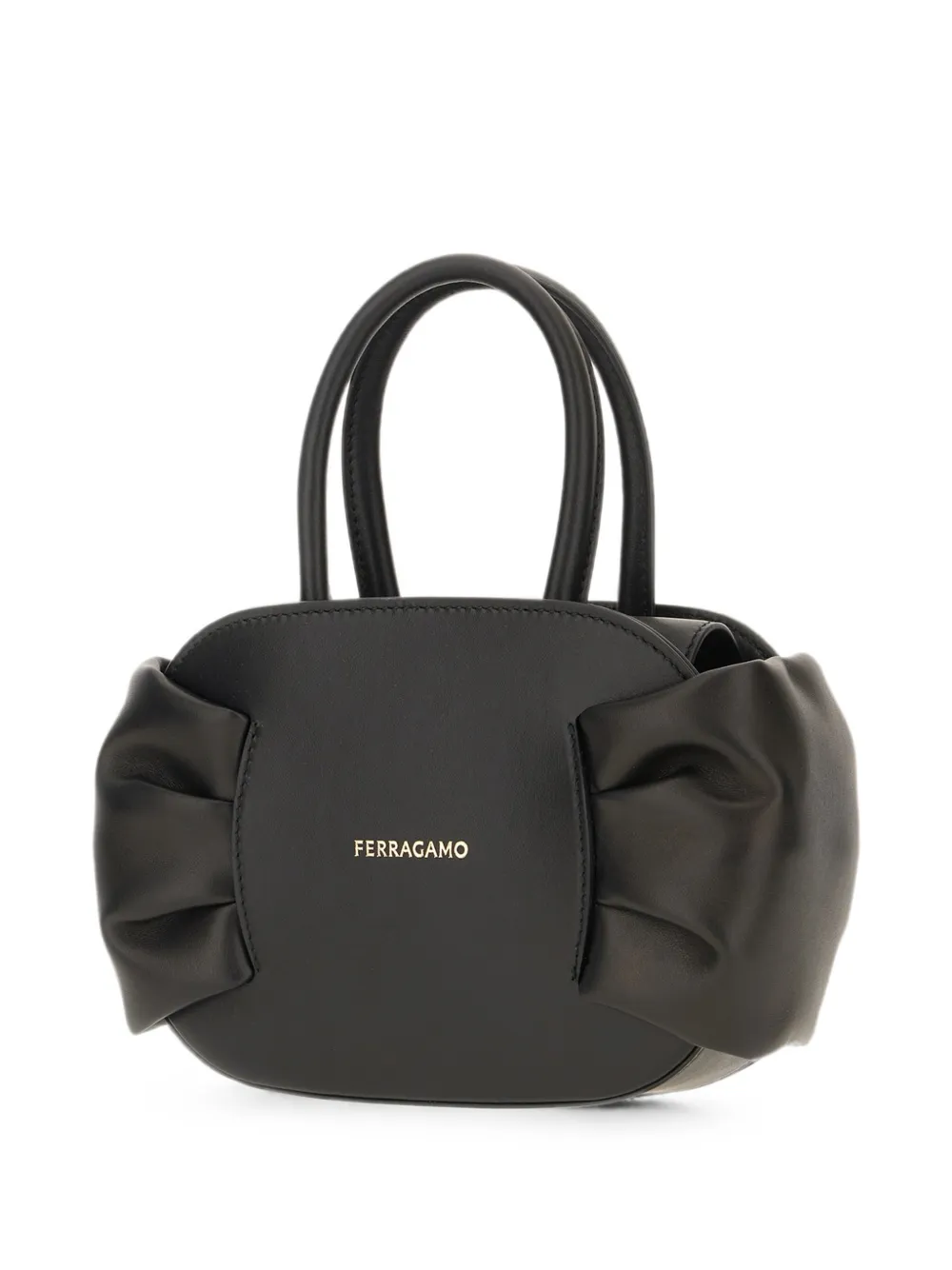 Ferragamo bow-detail leather tote bag - Nero