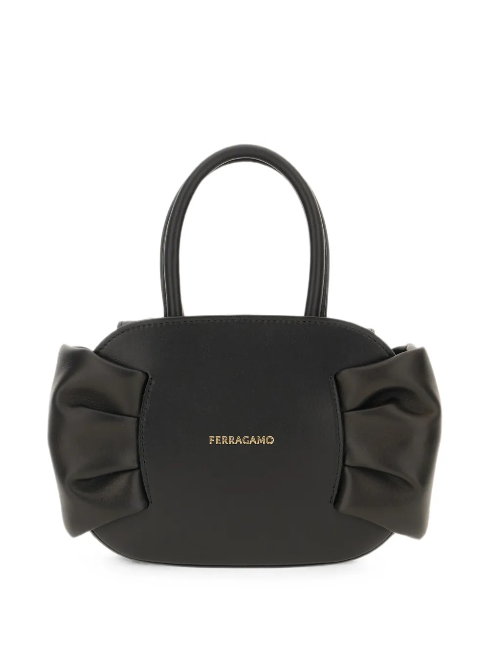 Ferragamo Leren shopper met strikdetail Zwart