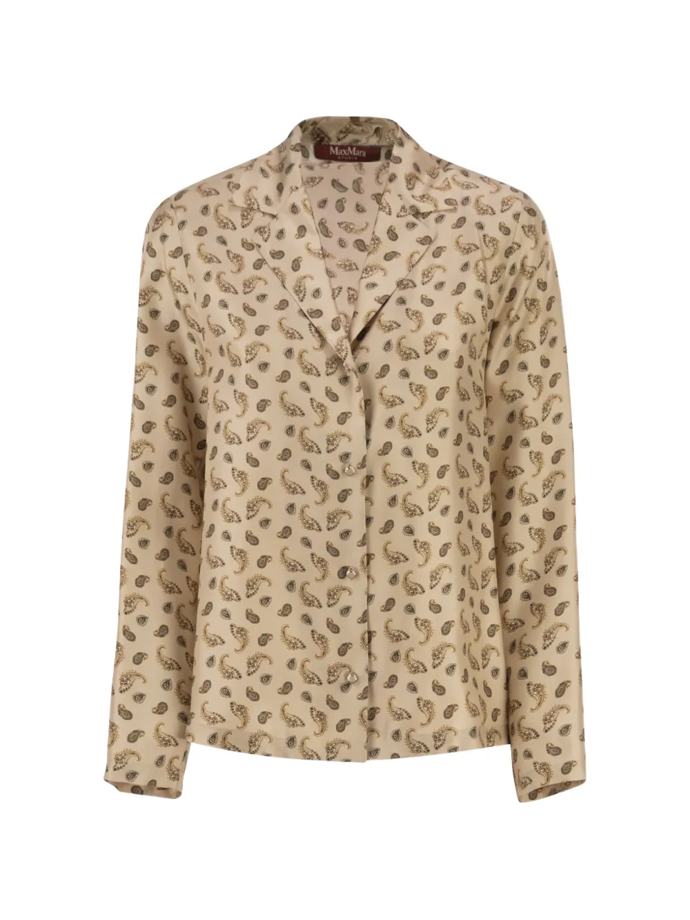 Max Mara Paisley-print Silk Shirt In Brown