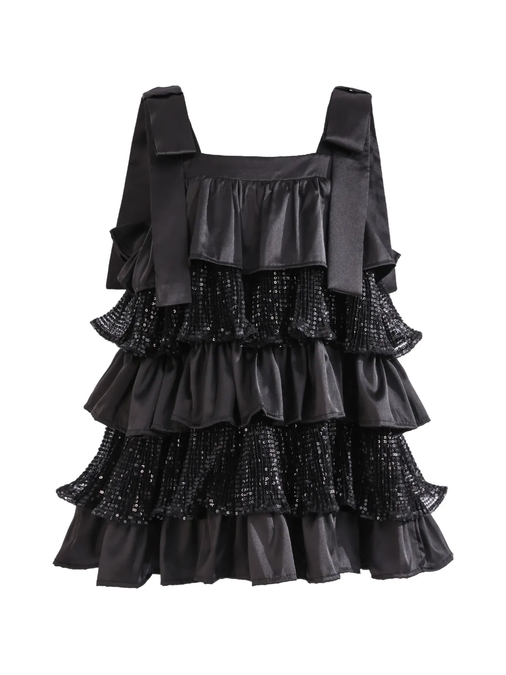 Tulleen Bellamy ruffled sequin-embellished dress - Nero