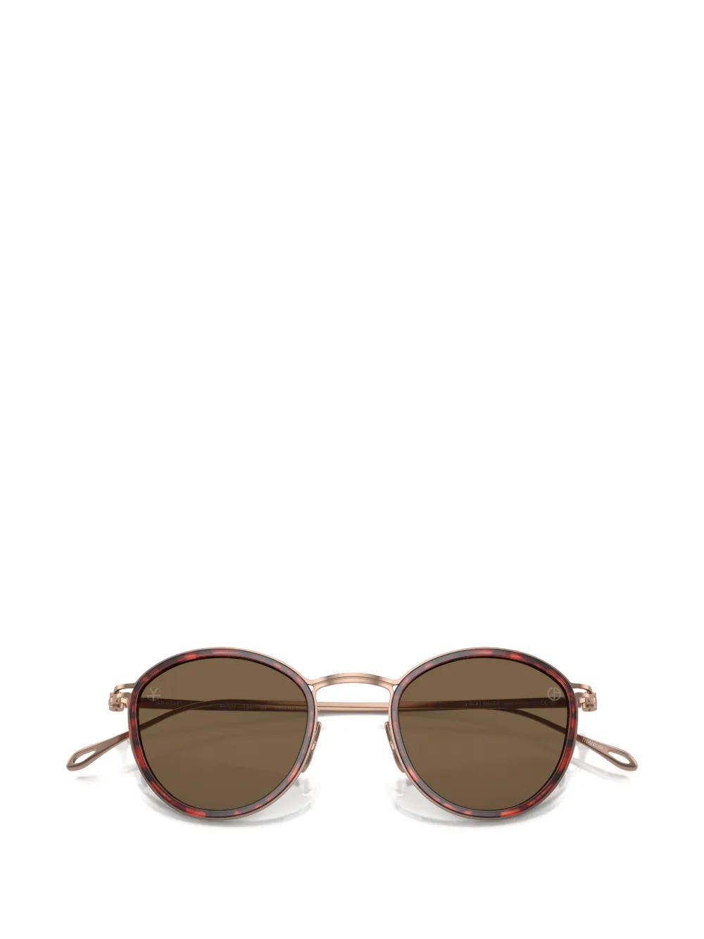 Giorgio Armani Zonnebril met rond montuur Bruin