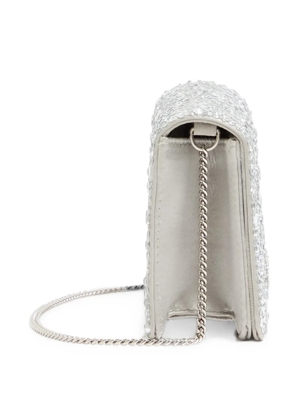 Valentino Garavani VLogo Signature clutch verfraaid met kristallen Zilver