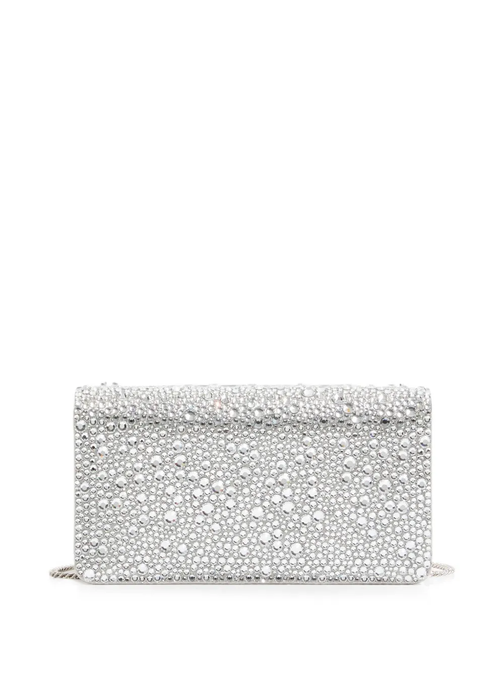 Valentino Garavani VLogo Signature clutch verfraaid met kristallen Zilver