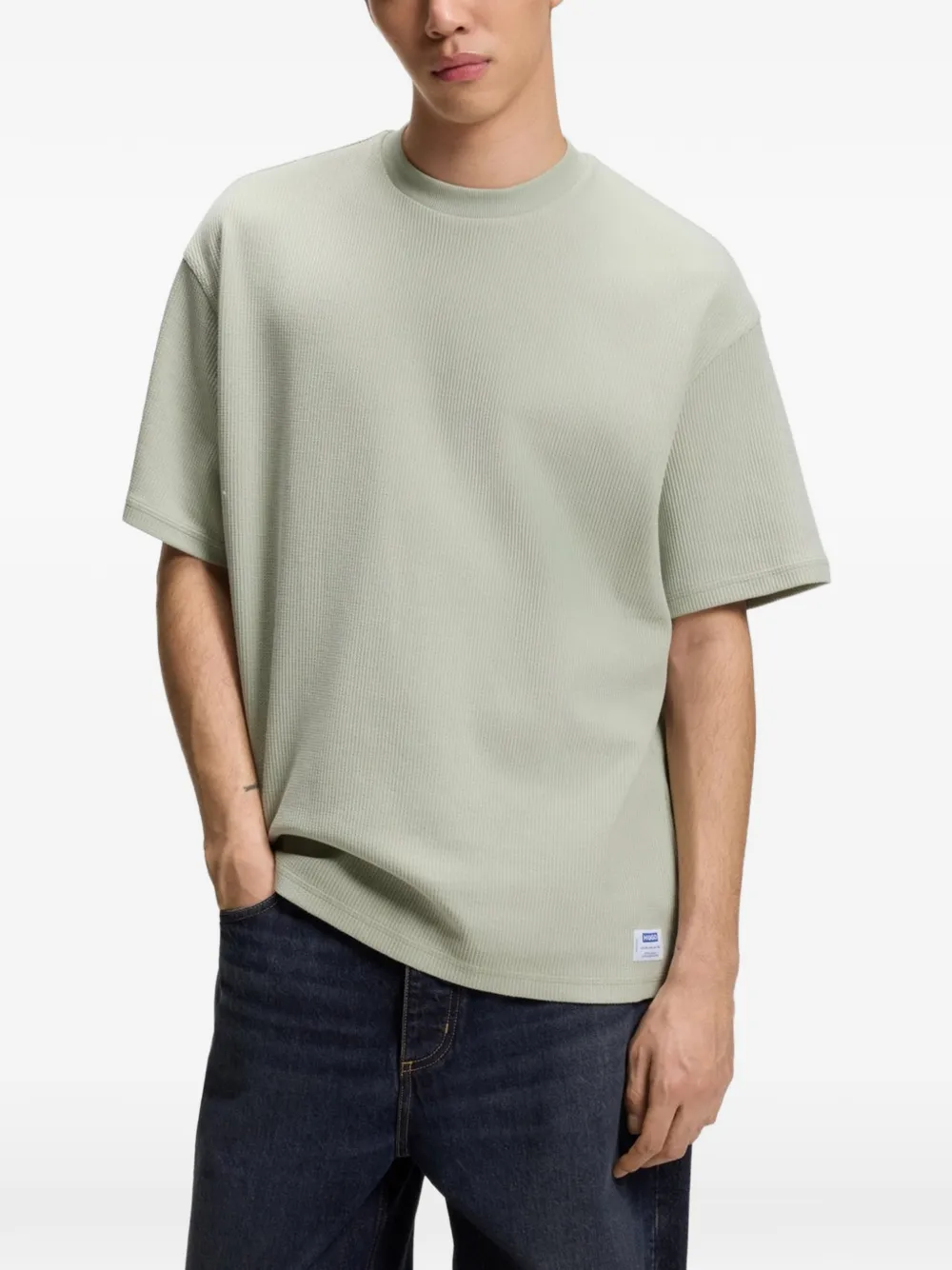 HUGO Nuwaffle T-shirt met korte mouwen Beige