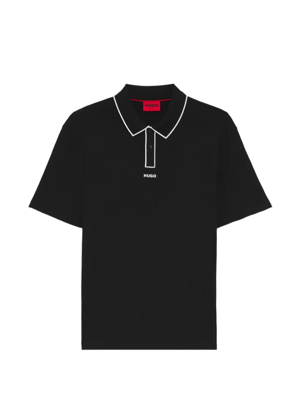 Hugo Boss Dalumo Contrast-trim Polo Shirt In Black