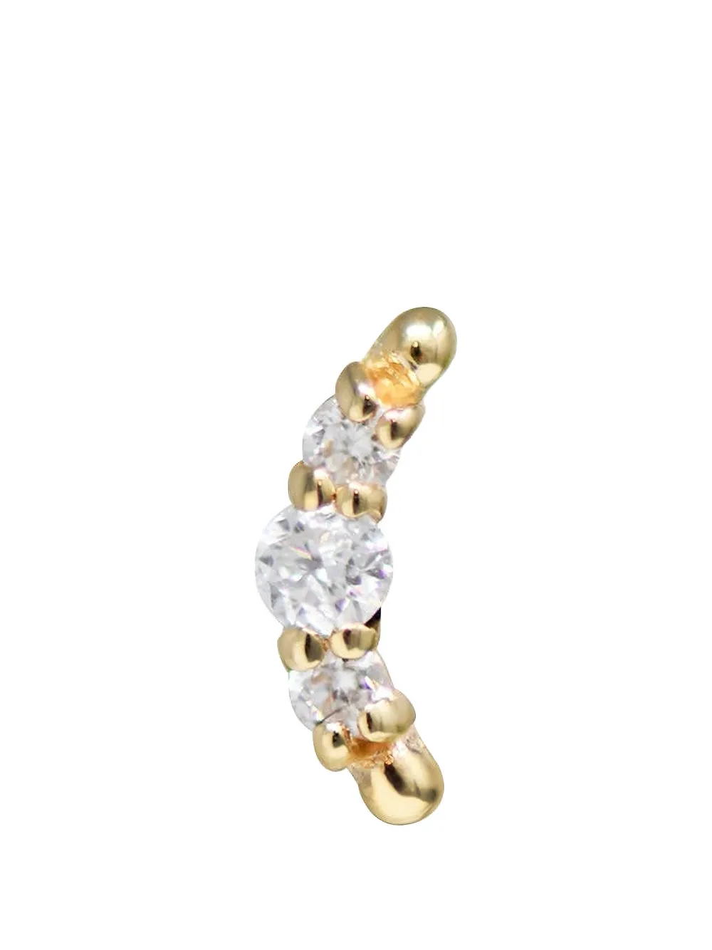 Anzie Cleo Croissant Diamond Earring In Gold