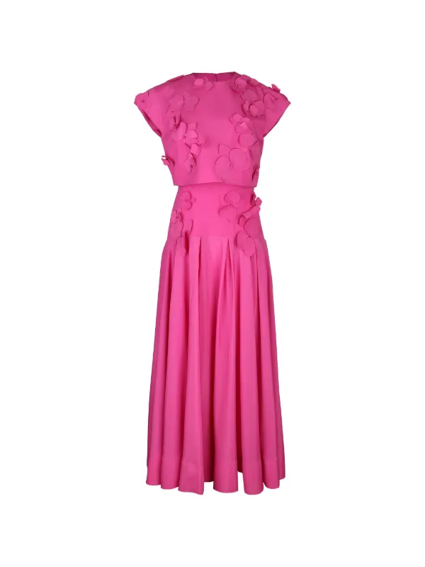 Acler Tanby Floral-appliqué Dress in Pink