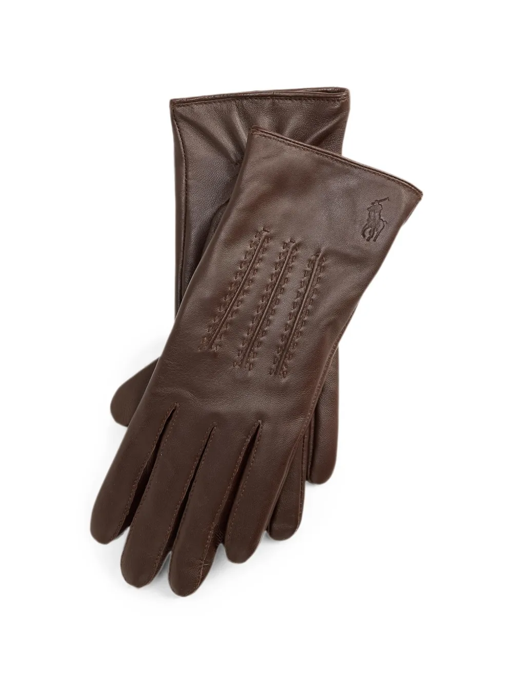 Polo Ralph Lauren Handschuhe aus Leder mit Ziernaht - Braun