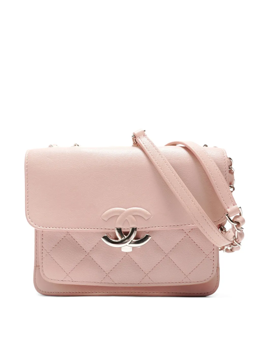 CHANEL Pre-Owned 2018 diamond-quilted shoulder bag - Pink