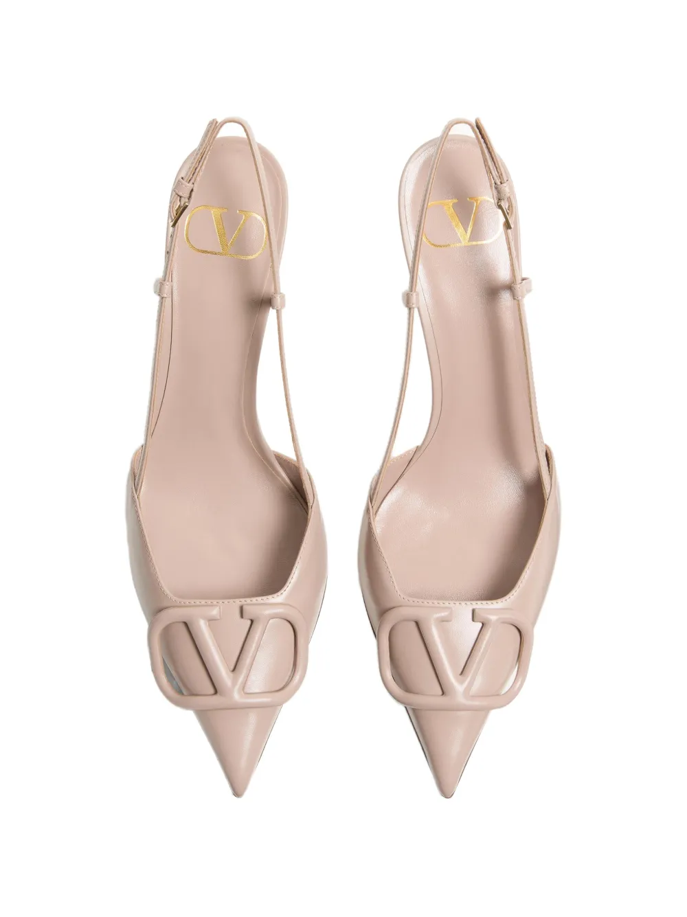 Valentino Garavani VLogo Signature calfskin slingback pumps 80 mm Roze