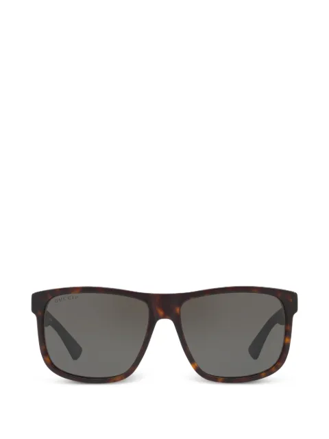 Gucci Web-stripe rectangle-frame sunglasses